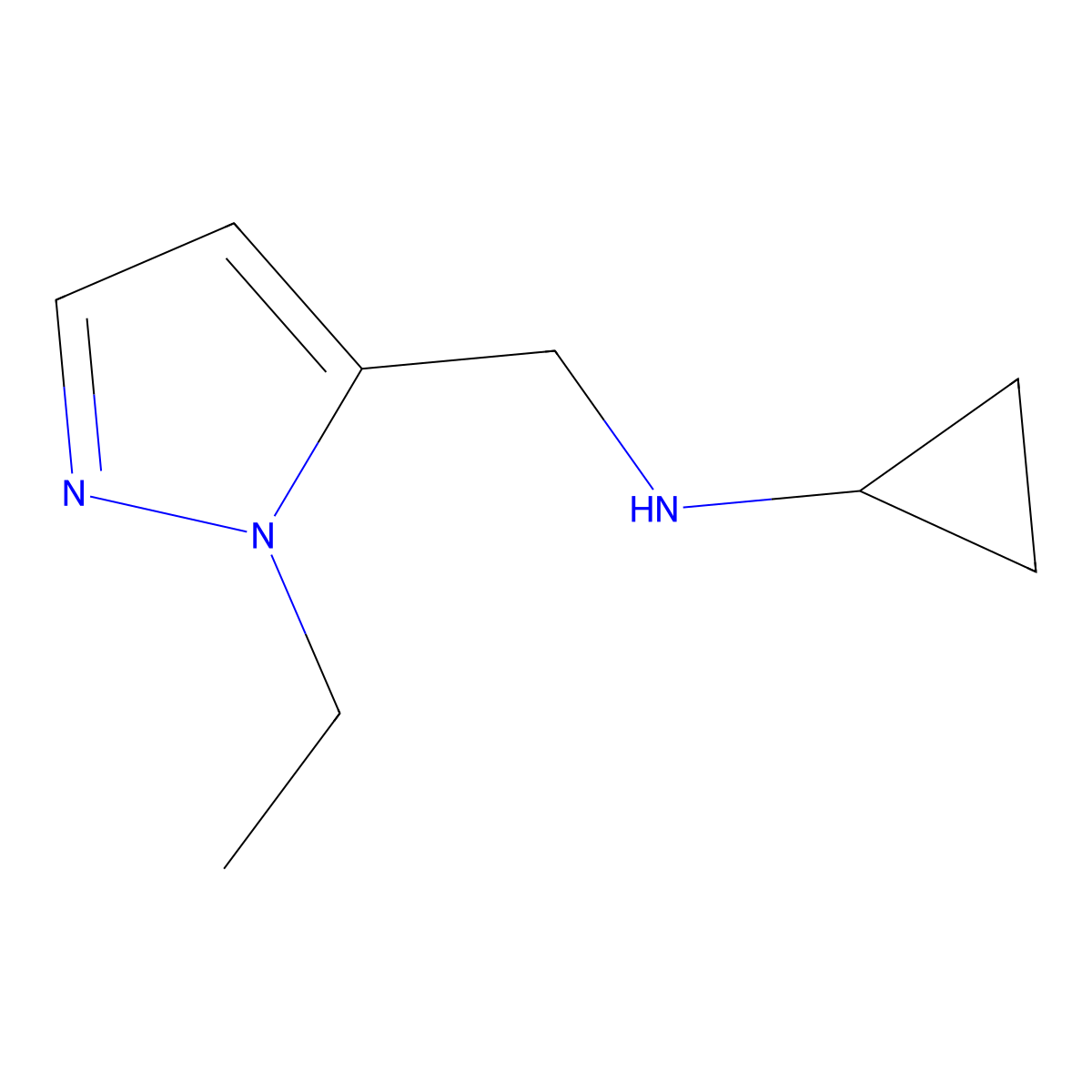 N-[(1-Ethyl-1H-pyrazol-5-yl)methyl]cyclopropanamine molecular structure, CAS 1340232-87-2