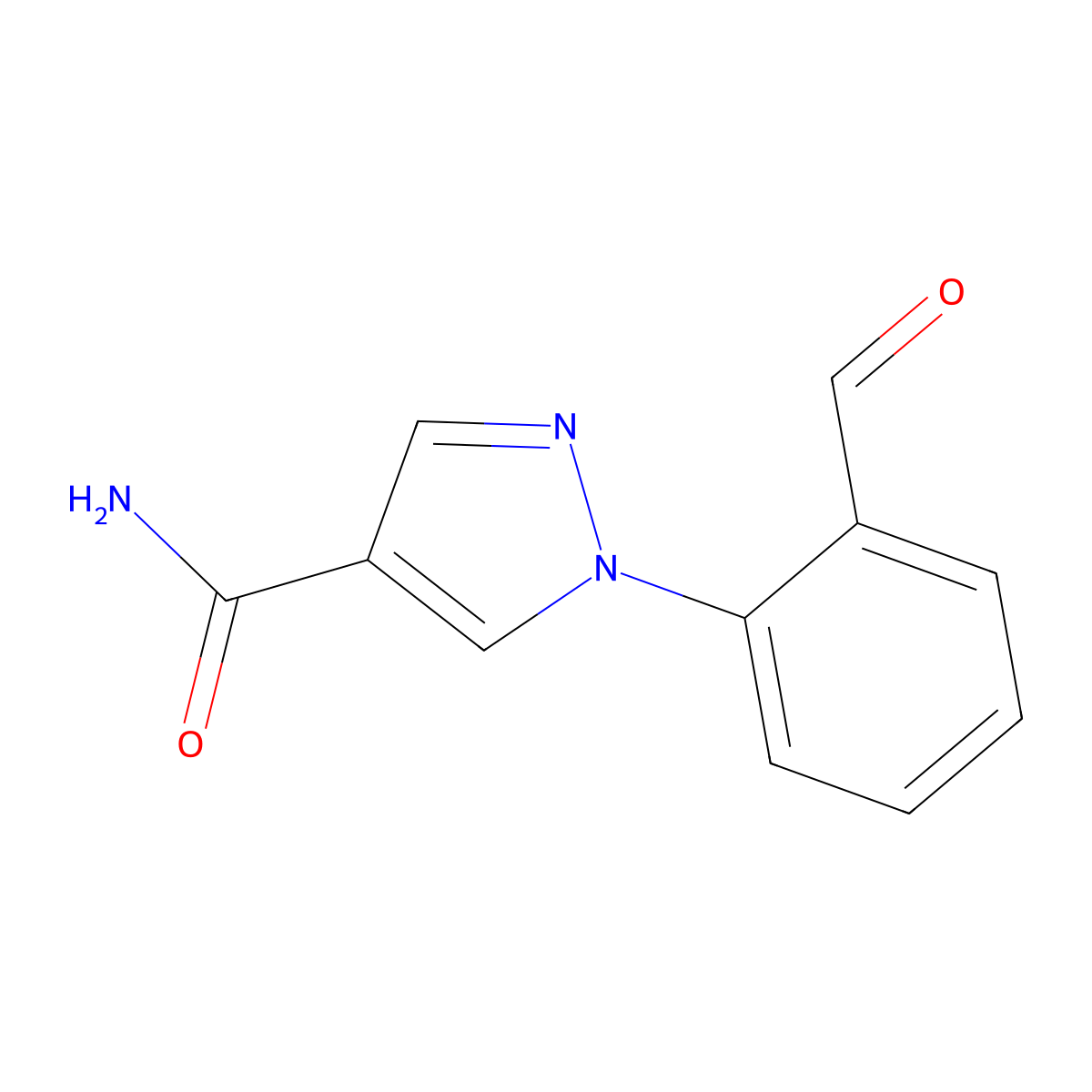 1-(2-Formylphenyl)-1h-pyrazole-4-carboxamide molecular structure, CAS 1340233-19-3