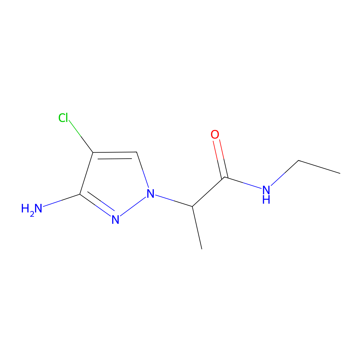 2-(3-amino-4-chloro-1H-pyrazol-1-yl)-N-ethylpropanamide molecular structure, CAS 1340234-75-4