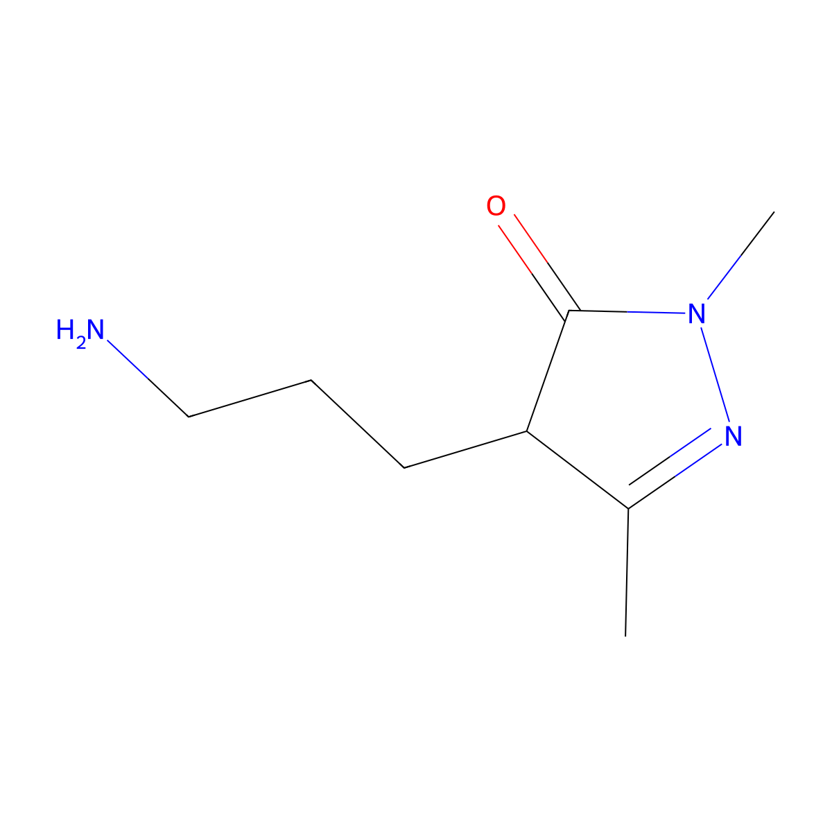 4-(3-Aminopropyl)-2,5-dimethyl-2,4-dihydro-3h-pyrazol-3-one molecular structure, CAS 1340235-04-2