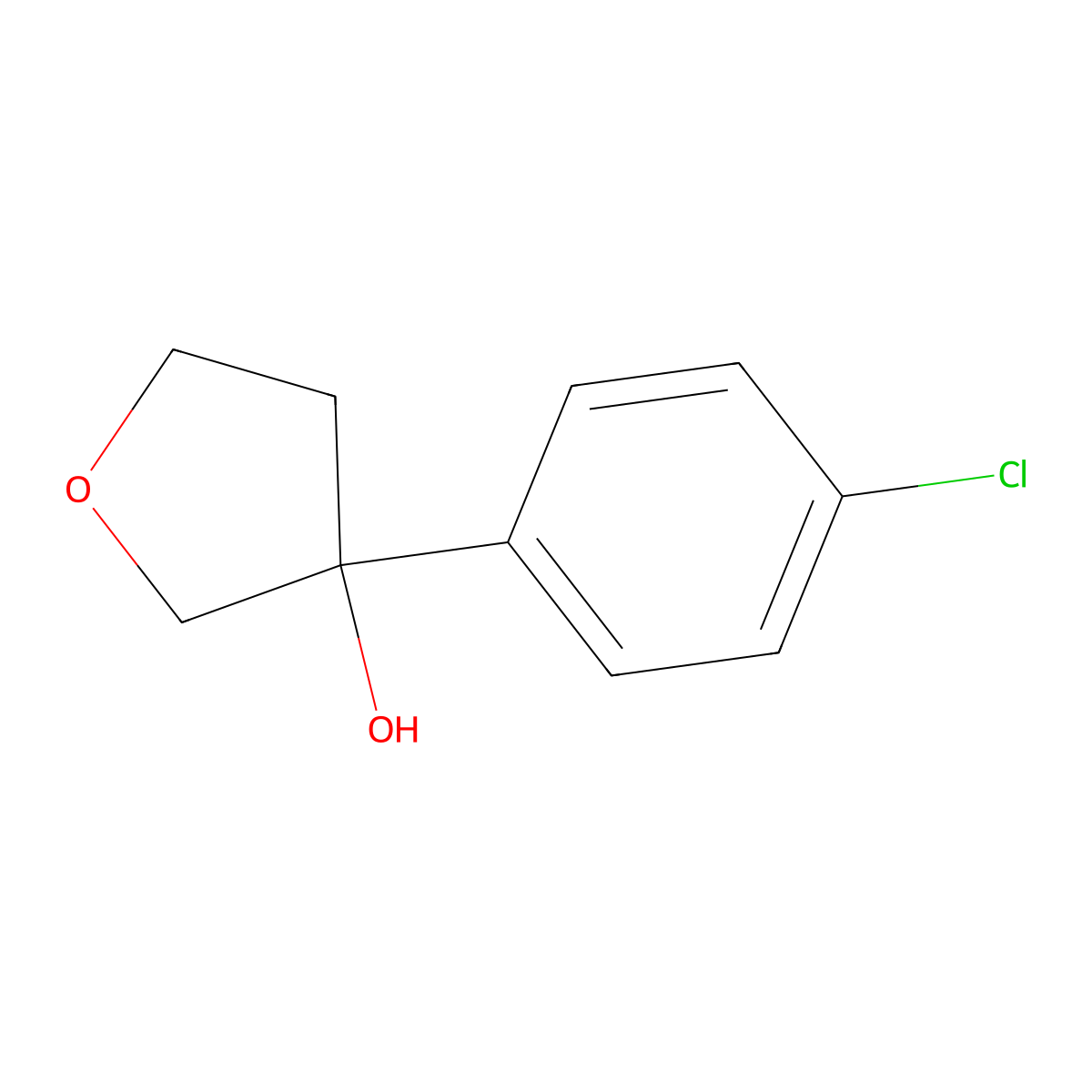 3-(4-Chlorophenyl)oxolan-3-ol molecular structure, CAS 1340235-51-9