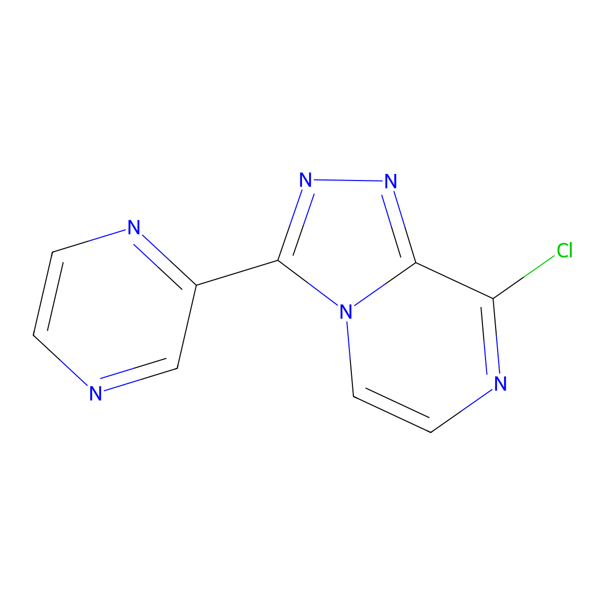 2-(8-Chloro-(1,2,4)triazolo(4,3-a)pyrazin-3-yl)pyrazine molecular structure, CAS 1340235-98-4