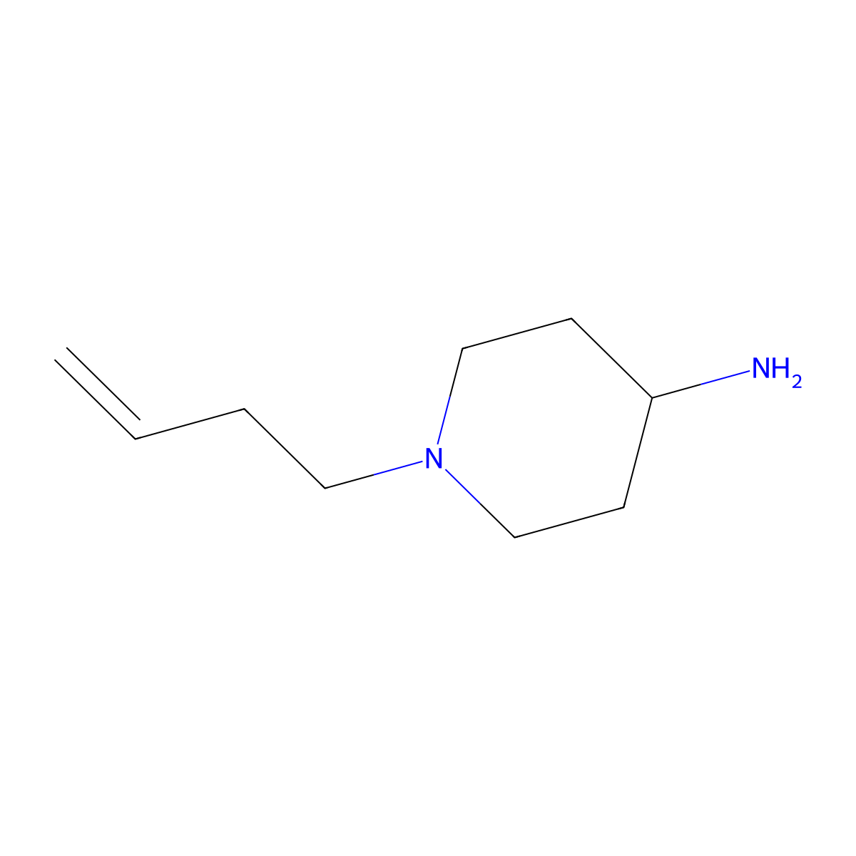 1-(But-3-en-1-yl)piperidin-4-amine molecular structure, CAS 1340237-71-9
