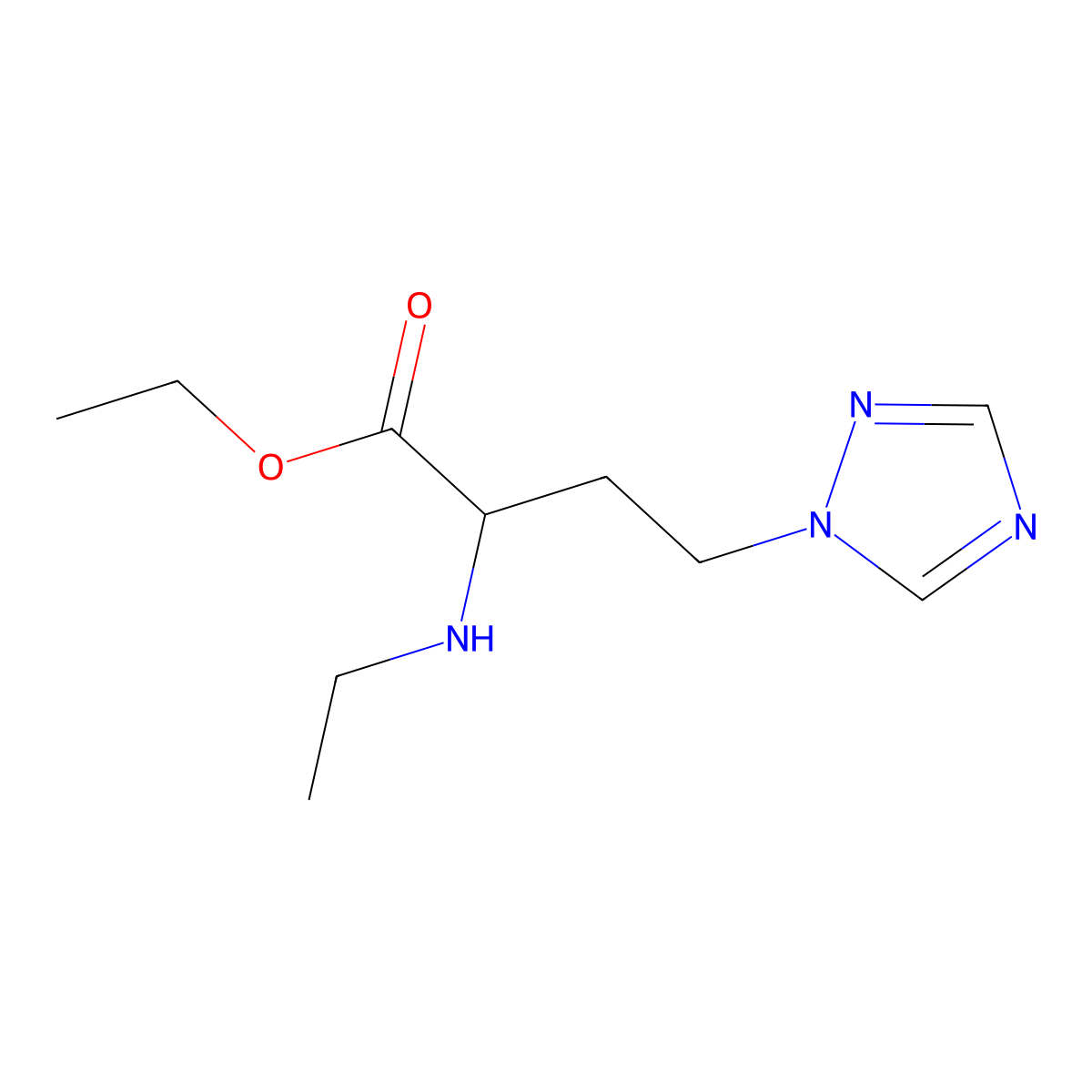 Ethyl 2-(ethylamino)-4-(1h-1,2,4-triazol-1-yl)butanoate molecular structure, CAS 1340237-98-0