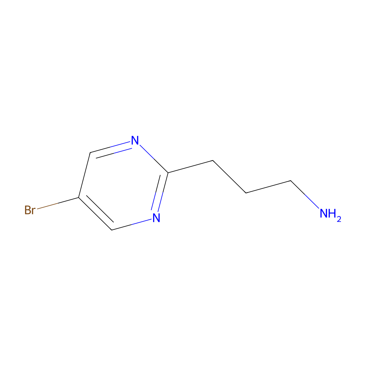 3-(5-Bromopyrimidin-2-yl)propan-1-amine molecular structure, CAS 1340238-15-4