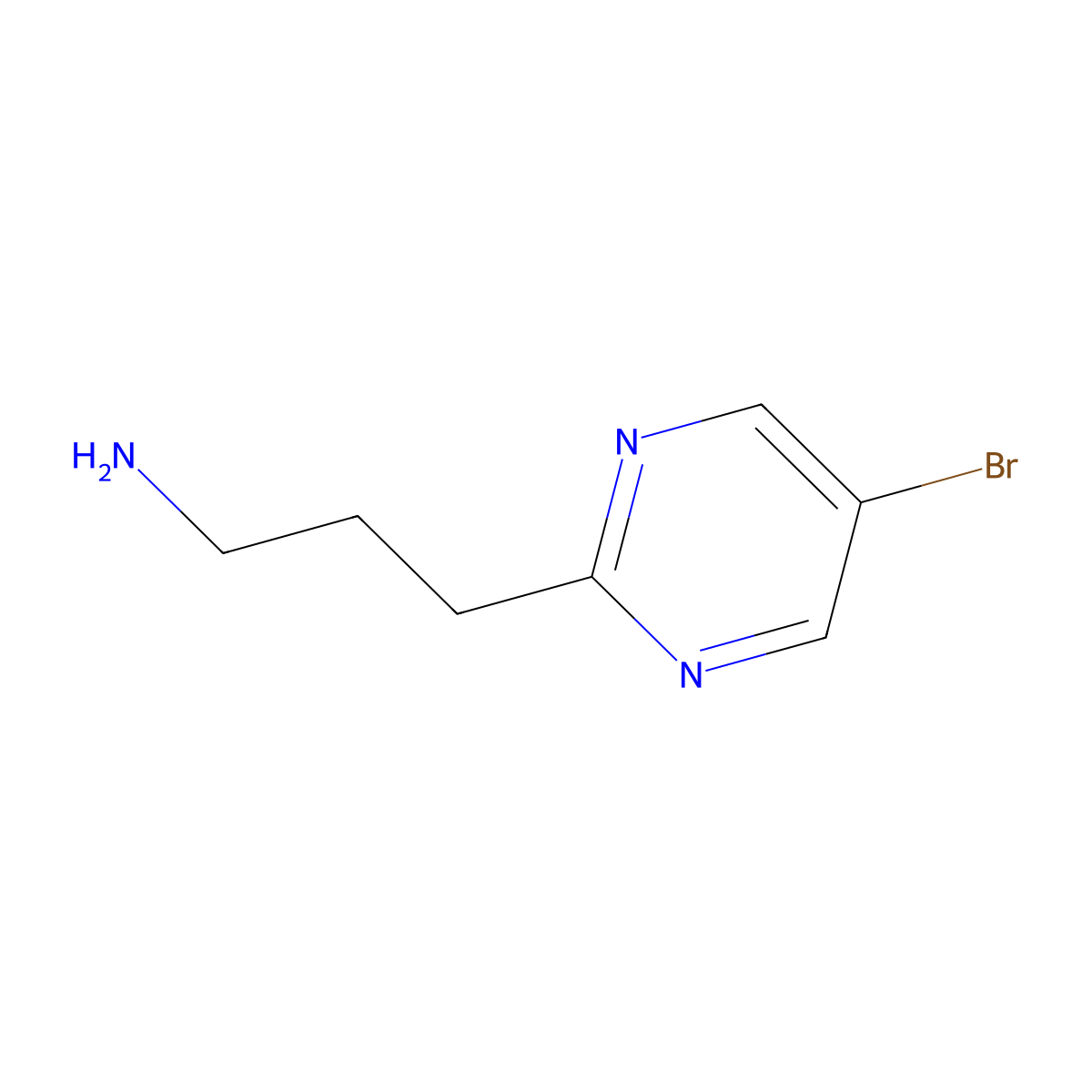 3-(5-Bromopyrimidin-2-yl)propan-1-amine molecular structure, CAS 1340238-15-4