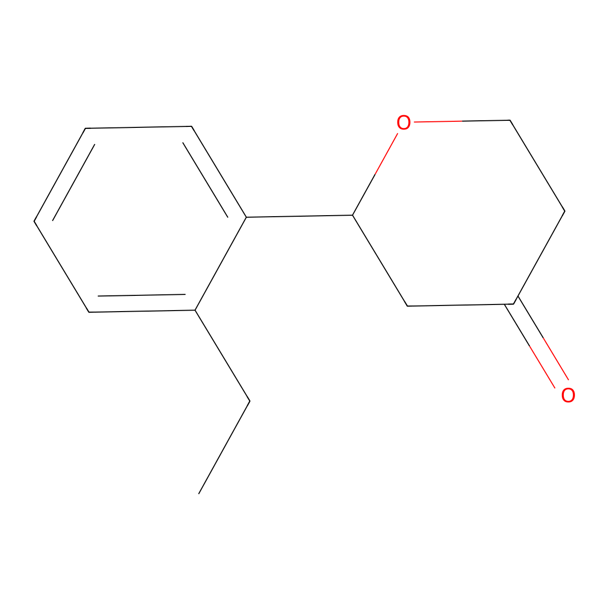 2-(2-ethylphenyl)tetrahydro-4H-pyran-4-one molecular structure, CAS 1340239-80-6