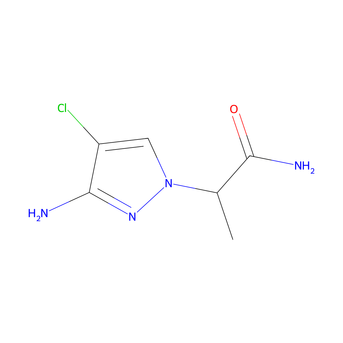 2-(3-Amino-4-chloro-1H-pyrazol-1-YL)propanamide molecular structure, CAS 1340241-39-5