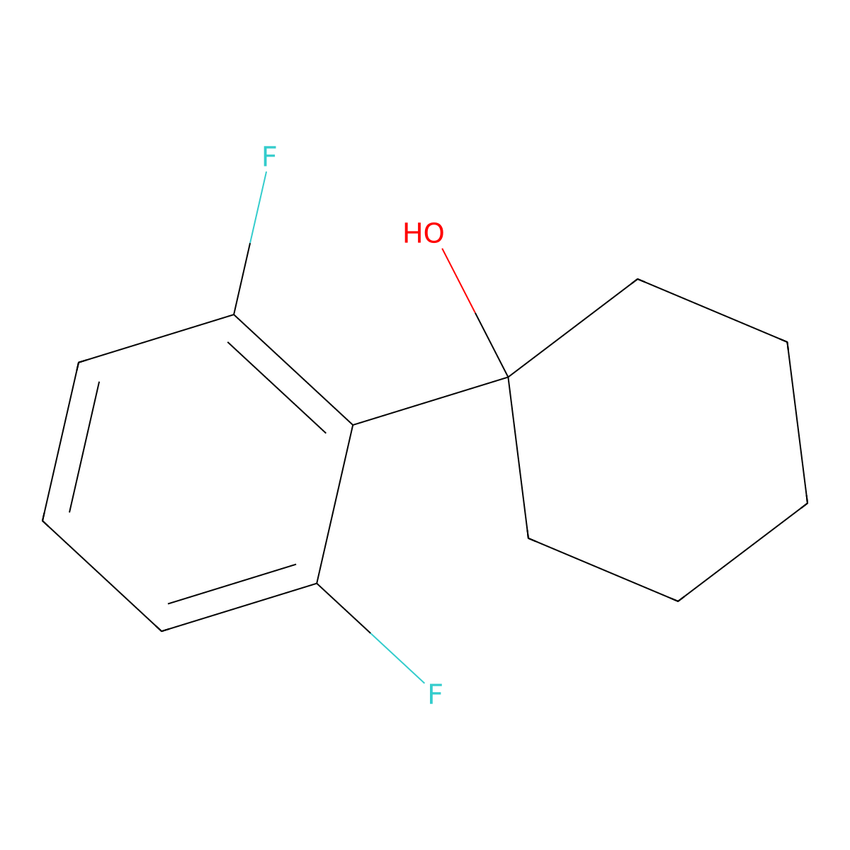 1-(2,6-Difluorophenyl)cyclohexanol molecular structure, CAS 1340244-24-7