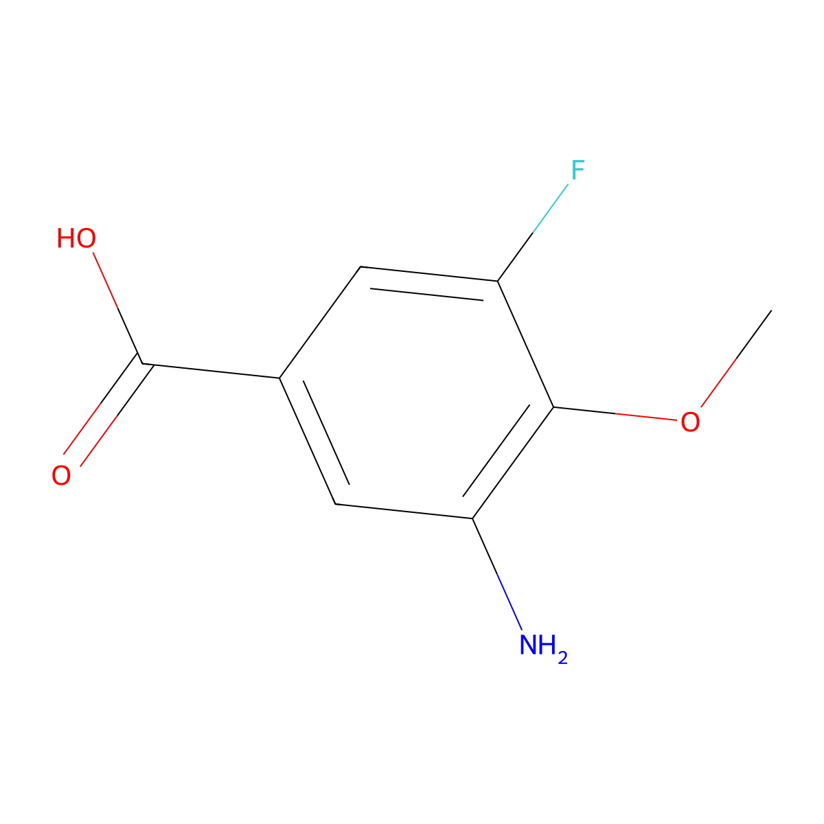 3-Amino-5-fluoro-4-methoxybenzoic acid molecular structure, CAS 1340247-99-5