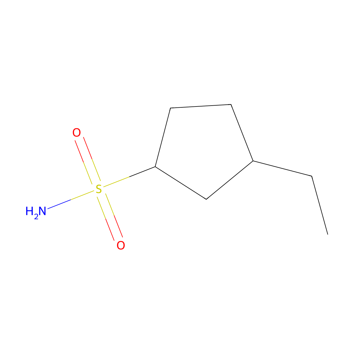 3-Ethylcyclopentane-1-sulfonamide molecular structure, CAS 1340249-75-3