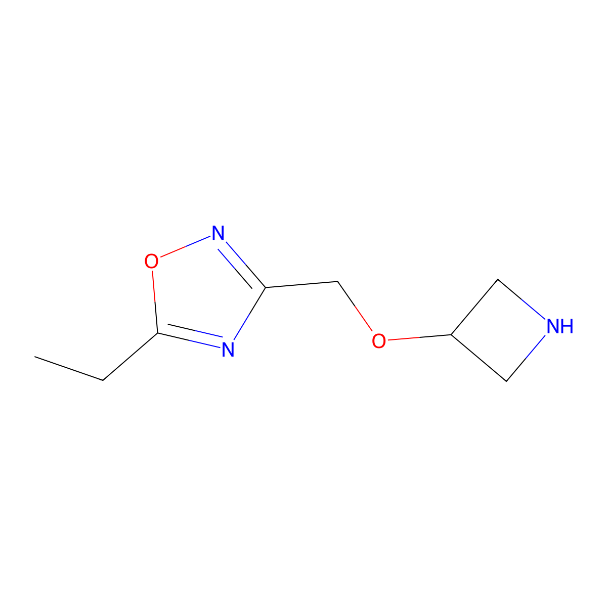 3-((Azetidin-3-yloxy)methyl)-5-ethyl-1,2,4-oxadiazole molecular structure, CAS 1340250-65-8