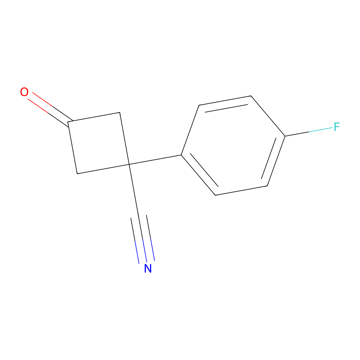 1-(4-Fluorophenyl)-3-oxocyclobutanecarbonitrile molecular structure, CAS 1340251-32-2