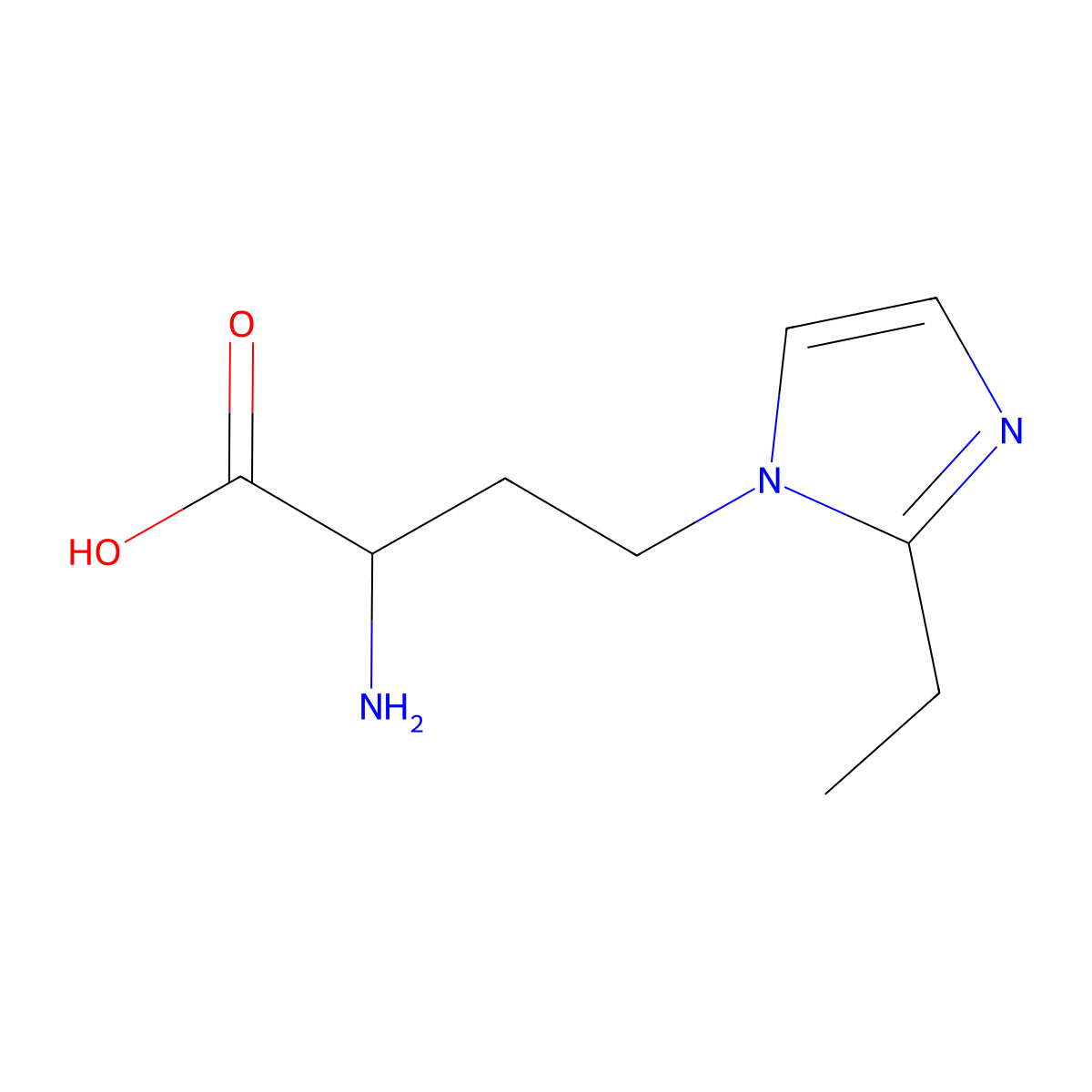 2-Amino-4-(2-ethyl-1h-imidazol-1-yl)butanoic acid molecular structure, CAS 1340251-44-6