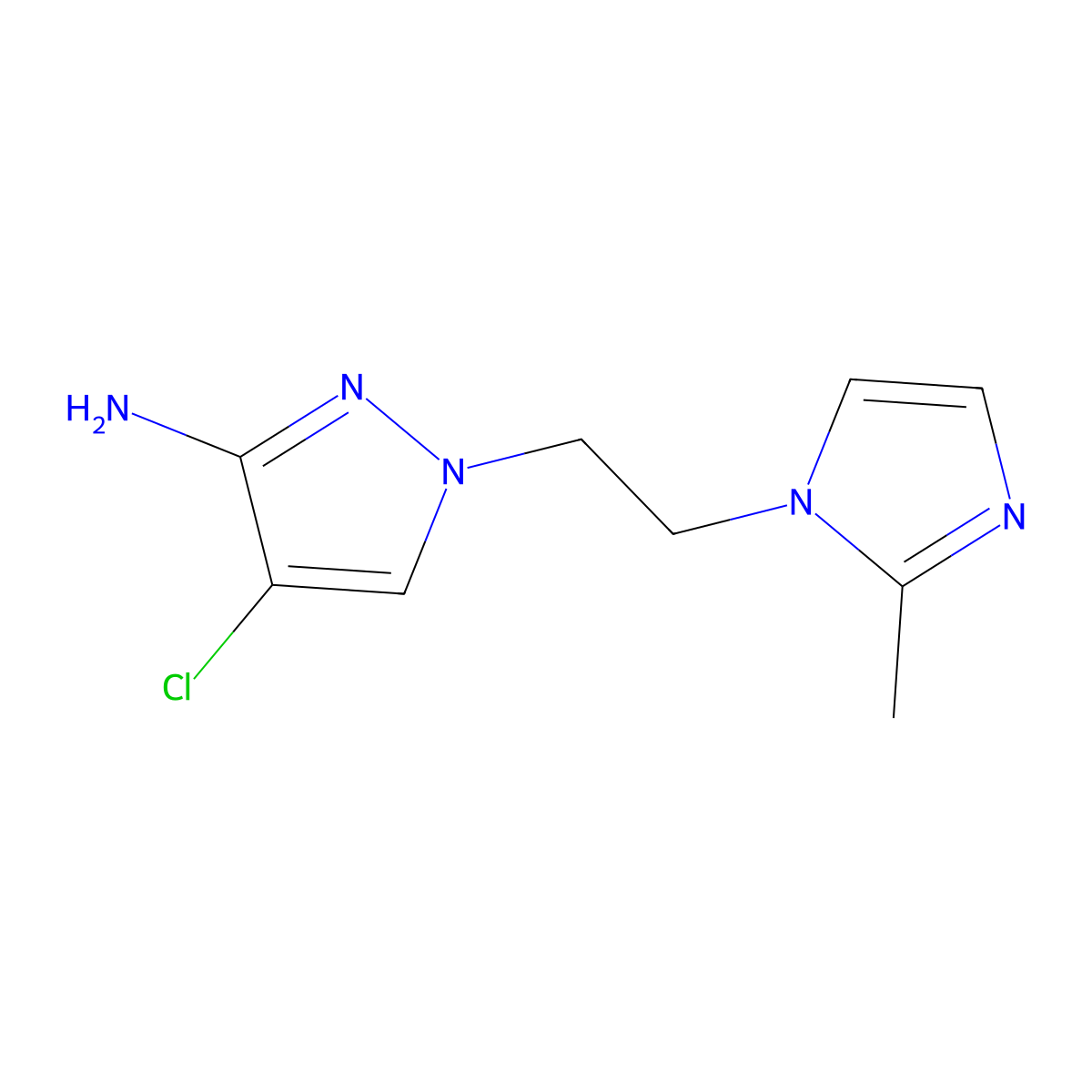 4-Chloro-1-(2-(2-methyl-1h-imidazol-1-yl)ethyl)-1h-pyrazol-3-amine molecular structure, CAS 1340252-13-2
