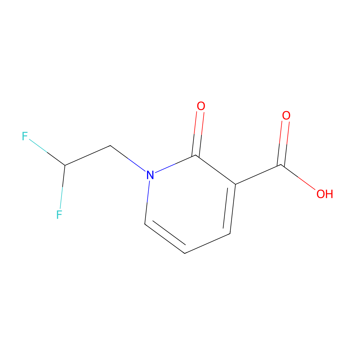 1-(2,2-Difluoroethyl)-2-oxo-1,2-dihydropyridine-3-carboxylic acid molecular structure, CAS 1340253-47-5
