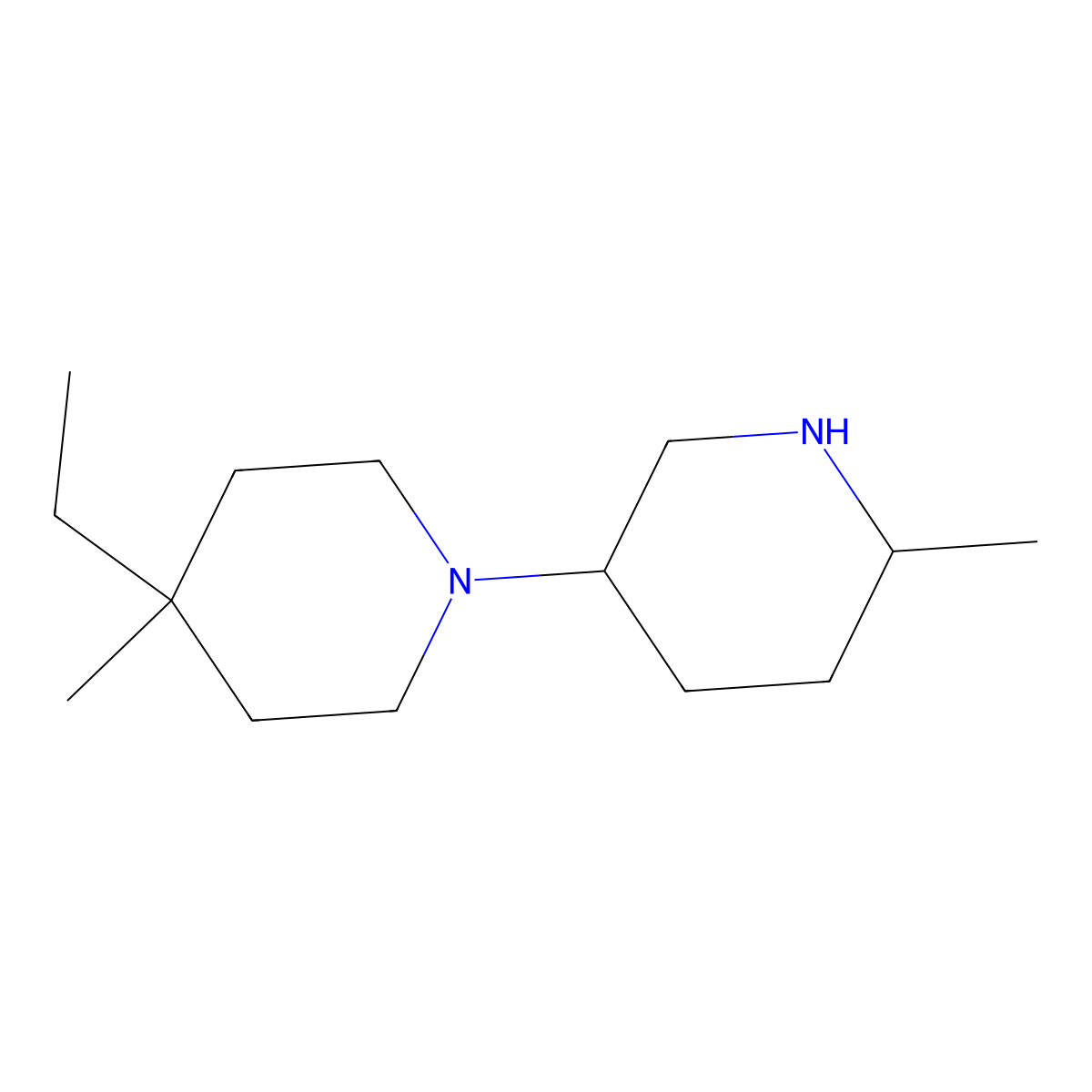 4-Ethyl-4-methyl-1-(6-methylpiperidin-3-yl)piperidine molecular structure, CAS 1340253-84-0