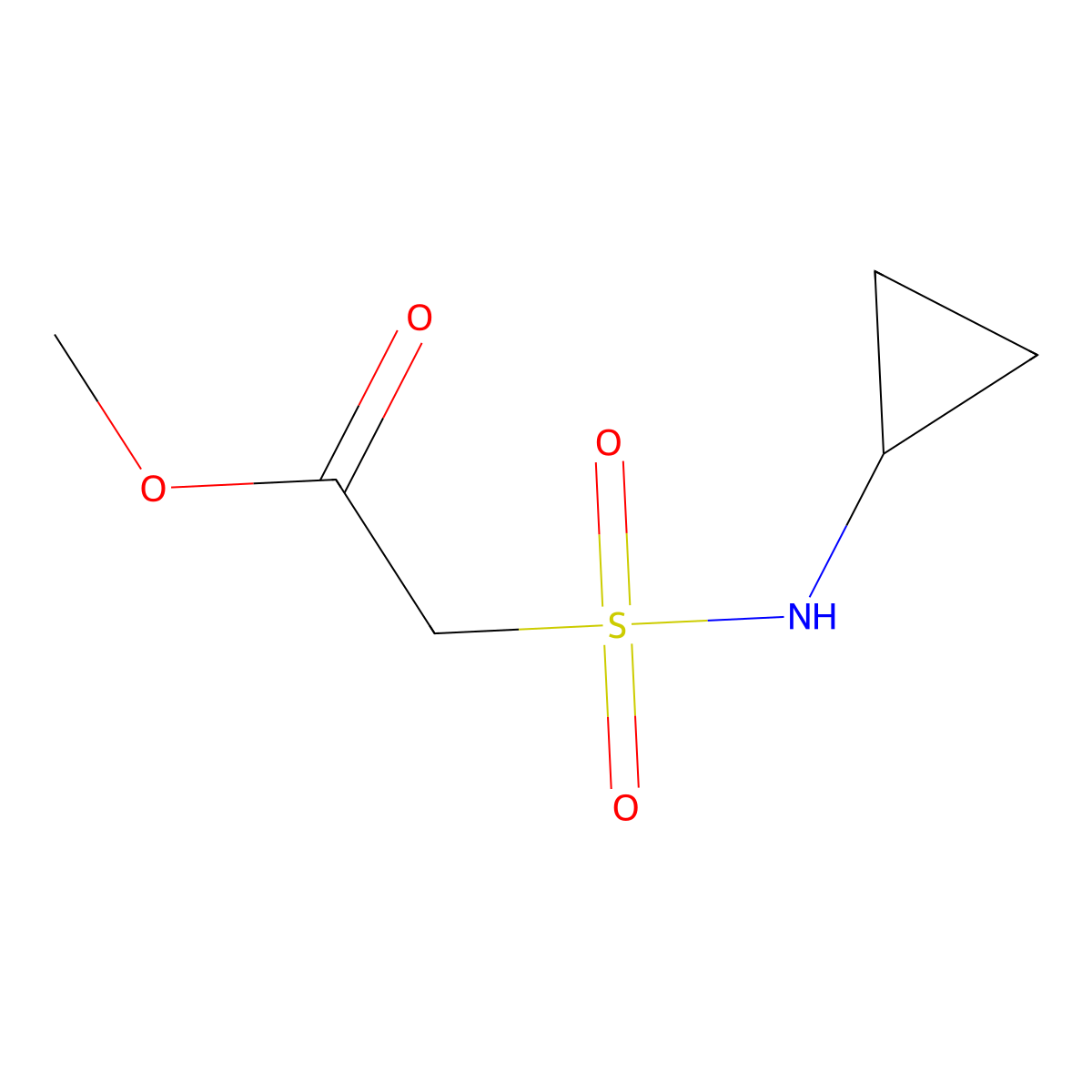 Methyl 2-(cyclopropylsulfamoyl)acetate molecular structure, CAS 1340255-50-6