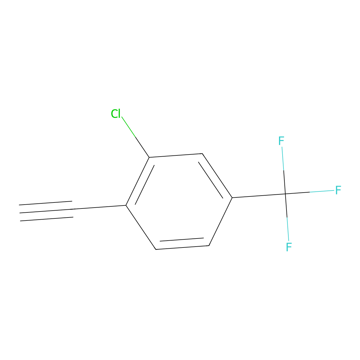 2-Chloro-1-ethynyl-4-(trifluoromethyl)benzene molecular structure, CAS 1340255-91-5
