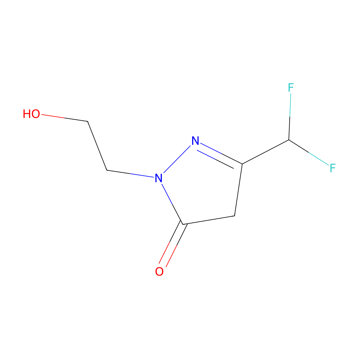 3-(difluoromethyl)-1-(2-hydroxyethyl)-4,5-dihydro-1H-pyrazol-5-one molecular structure, CAS 1340256-38-3