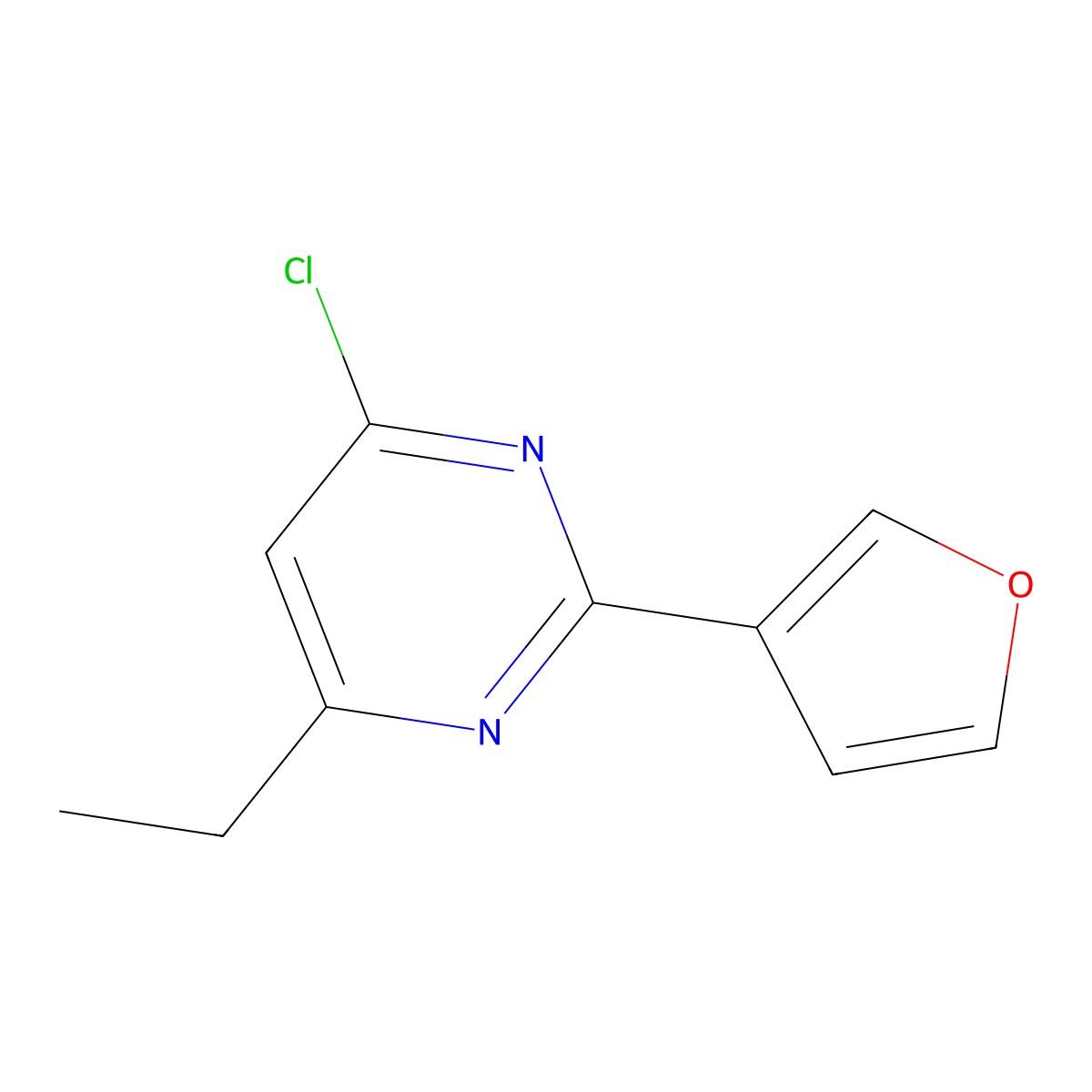 4-Chloro-6-ethyl-2-(furan-3-yl)pyrimidine molecular structure, CAS 1340256-63-4