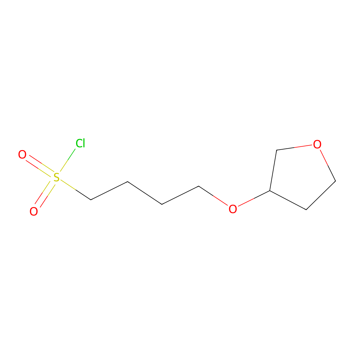 4-(Oxolan-3-yloxy)butane-1-sulfonyl chloride molecular structure, CAS 1340256-69-0