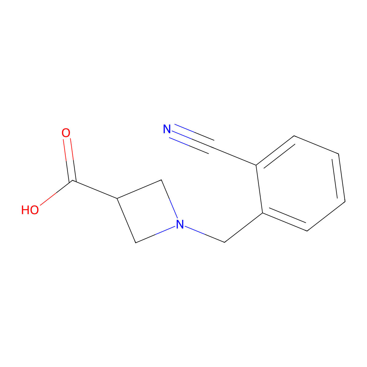 1-[(2-Cyanophenyl)methyl]azetidine-3-carboxylic acid molecular structure, CAS 1340258-95-8