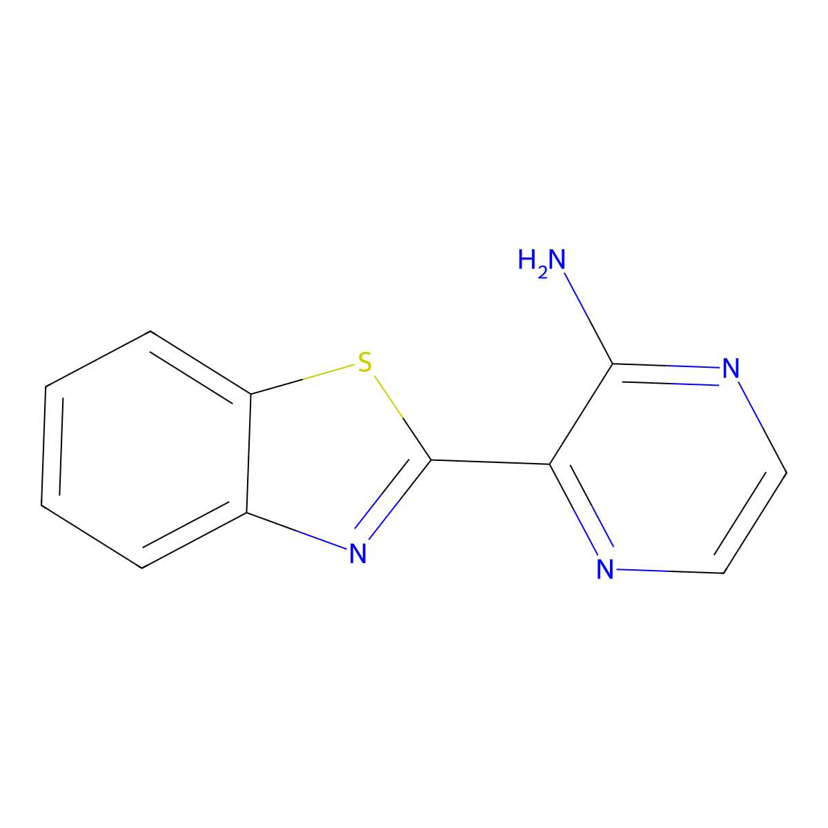 3-(1,3-Benzothiazol-2-yl)pyrazin-2-amine molecular structure, CAS 1340259-98-4