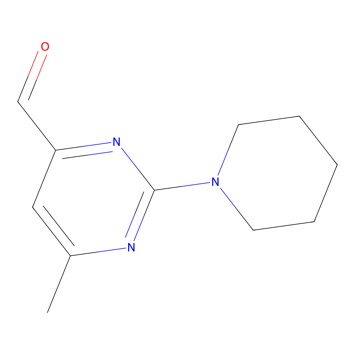 6-Methyl-2-(piperidin-1-yl)pyrimidine-4-carbaldehyde molecular structure, CAS 1340260-74-3
