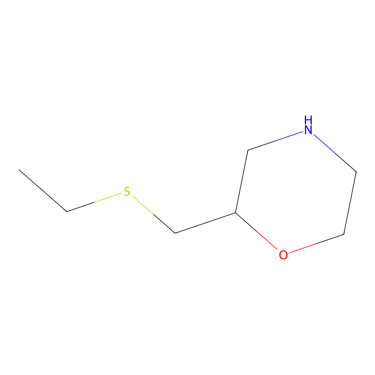 2-[(Ethylsulfanyl)methyl]morpholine molecular structure, CAS 1340262-62-5