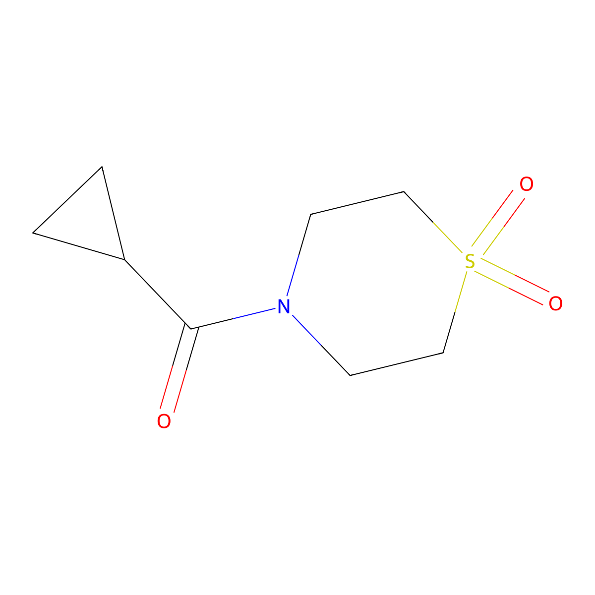 4-Cyclopropanecarbonyl-1lambda6-thiomorpholine-1,1-dione molecular structure, CAS 1340265-18-0