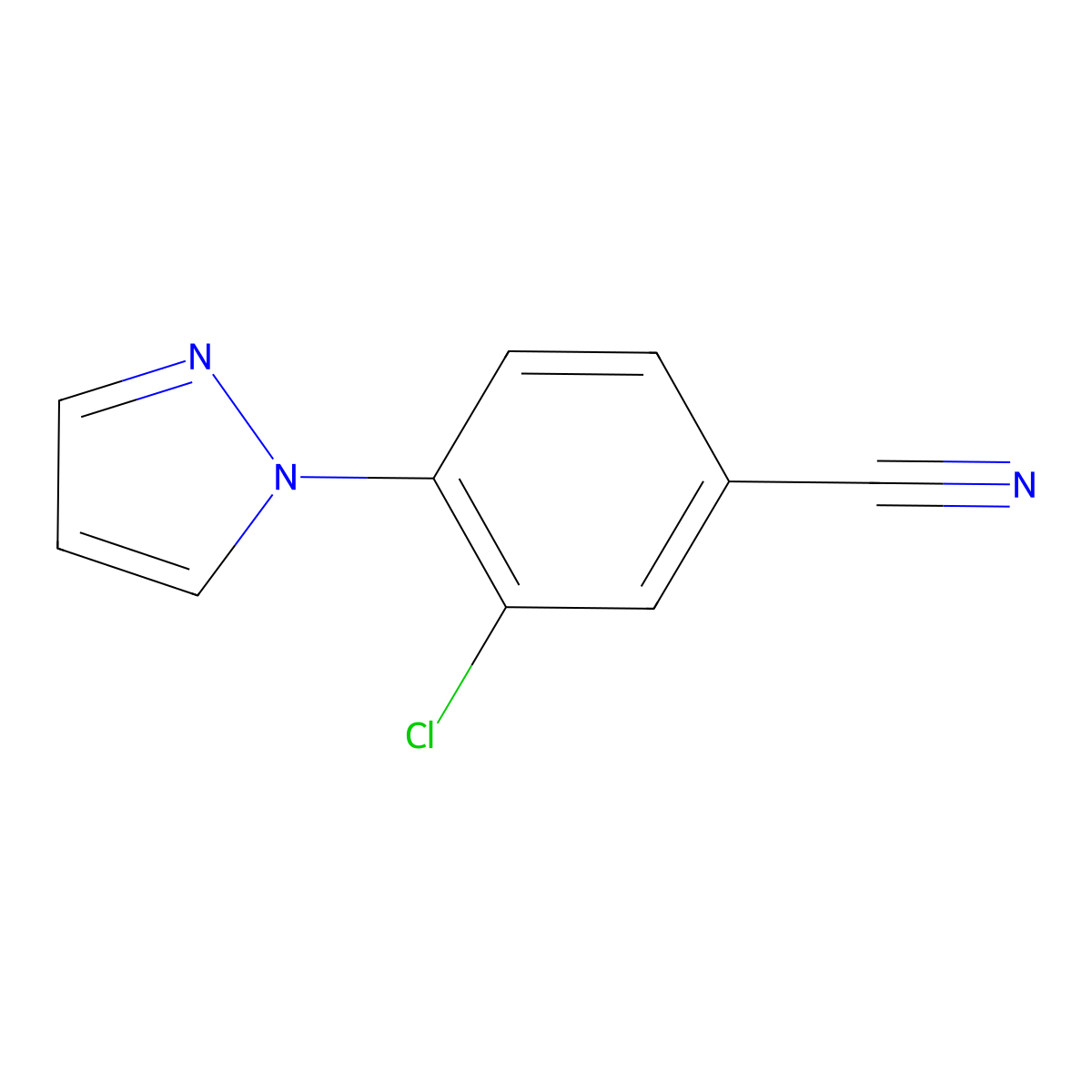 3-Chloro-4-(1H-pyrazol-1-yl)benzonitrile molecular structure, CAS 1340265-32-8