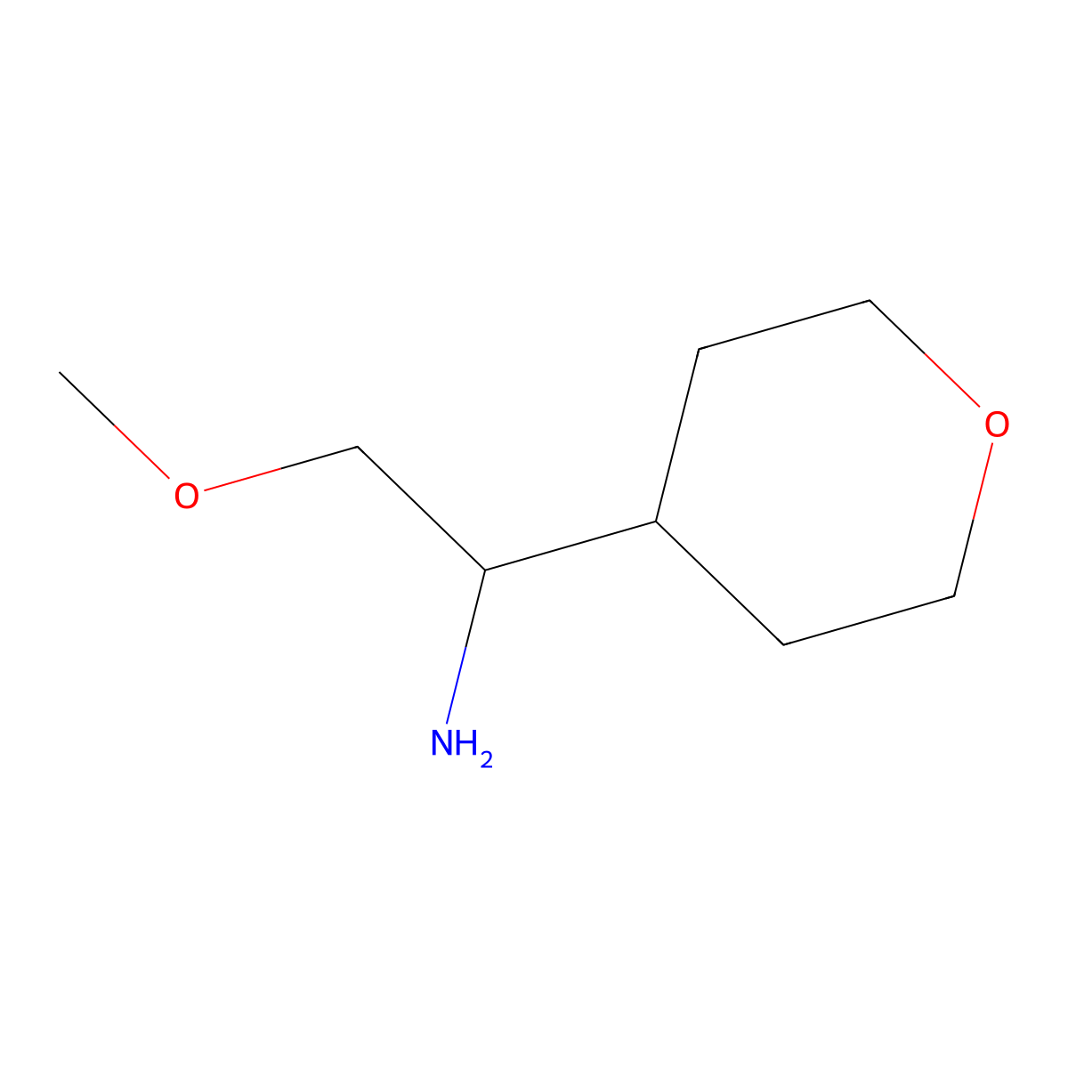 2-Methoxy-1-(oxan-4-yl)ethan-1-amine molecular structure, CAS 1340266-43-4