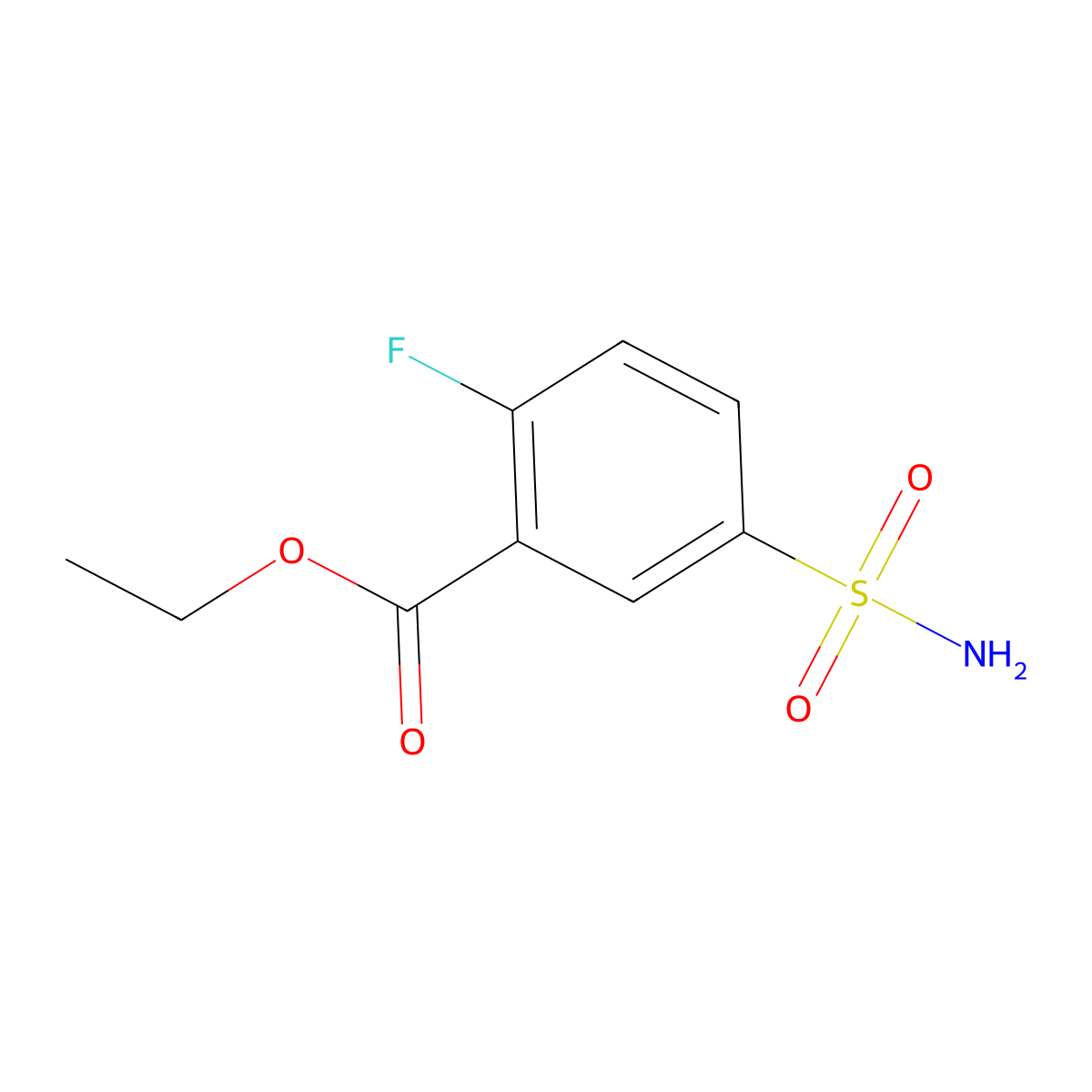 Ethyl 2-fluoro-5-sulfamoylbenzoate molecular structure, CAS 1340267-34-6