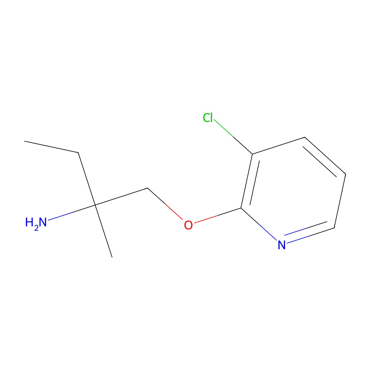1-[(3-Chloropyridin-2-YL)oxy]-2-methylbutan-2-amine molecular structure, CAS 1340271-10-4