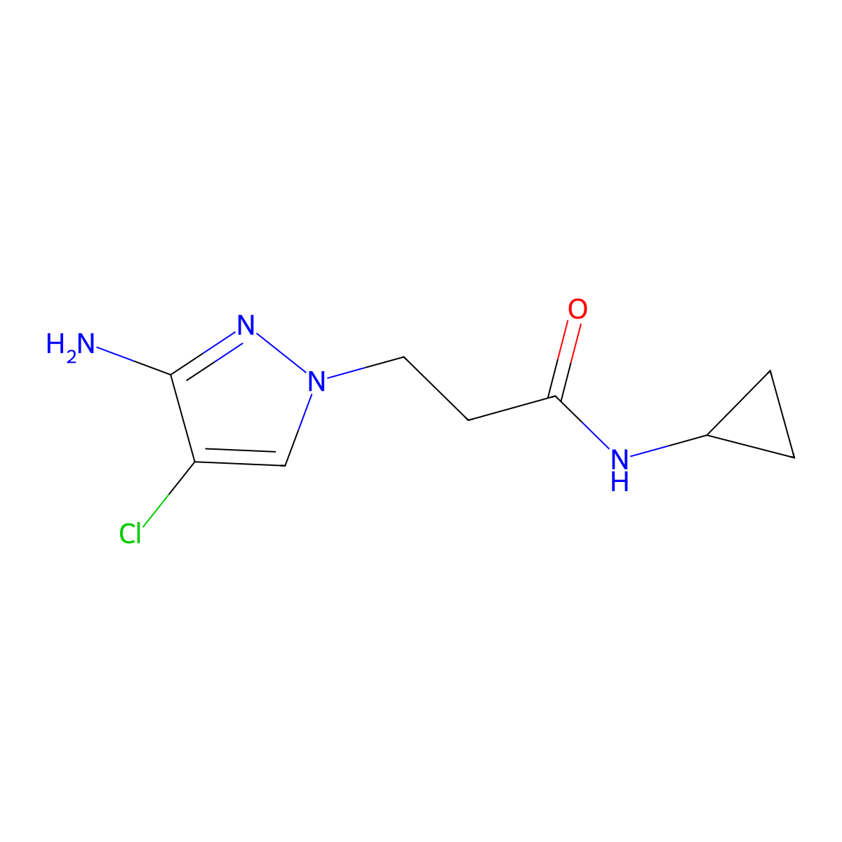 3-(3-Amino-4-chloro-1h-pyrazol-1-yl)-N-cyclopropylpropanamide molecular structure, CAS 1340272-22-1