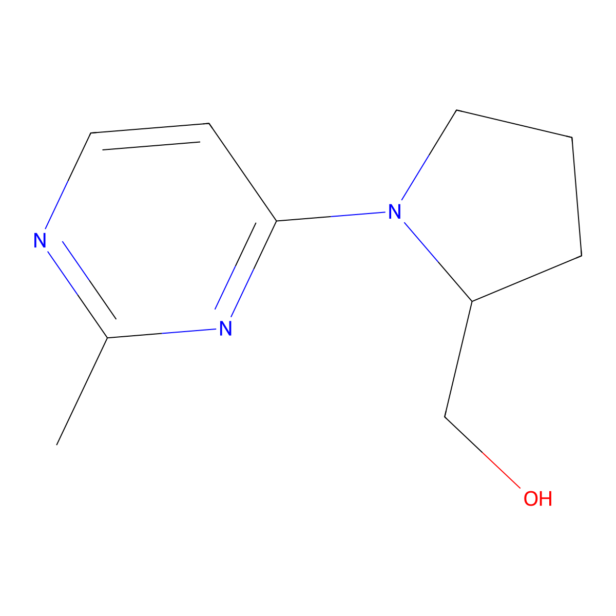 [1-(2-Methylpyrimidin-4-yl)pyrrolidin-2-yl]methanol molecular structure, CAS 1340273-84-8