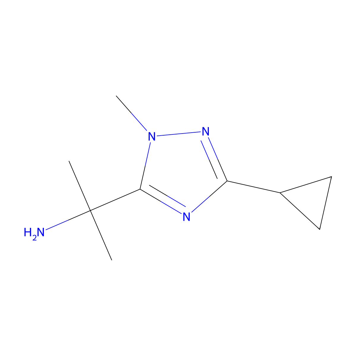 2-(3-Cyclopropyl-1-methyl-1h-1,2,4-triazol-5-yl)propan-2-amine molecular structure, CAS 1340274-09-0
