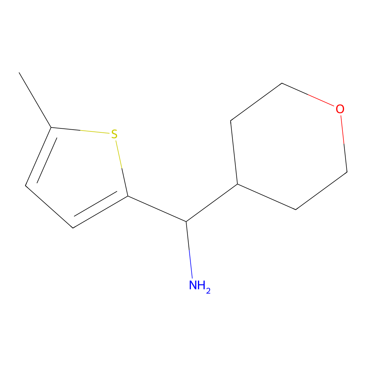 (5-Methylthiophen-2-yl)(tetrahydro-2h-pyran-4-yl)methanamine molecular structure, CAS 1340276-48-3