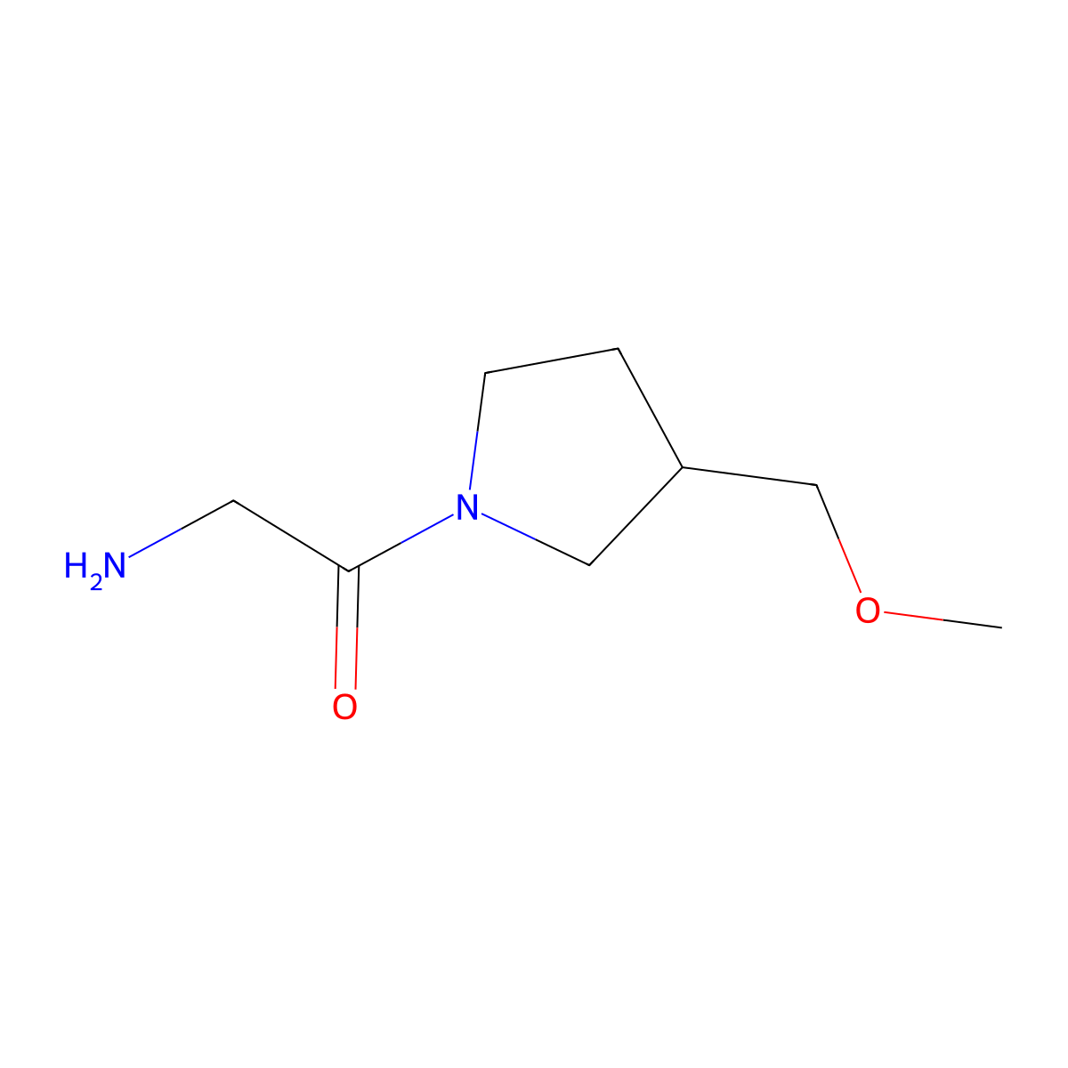2-Amino-1-(3-methoxymethyl-pyrrolidin-1-yl)-ethanone molecular structure, CAS 1340276-61-0