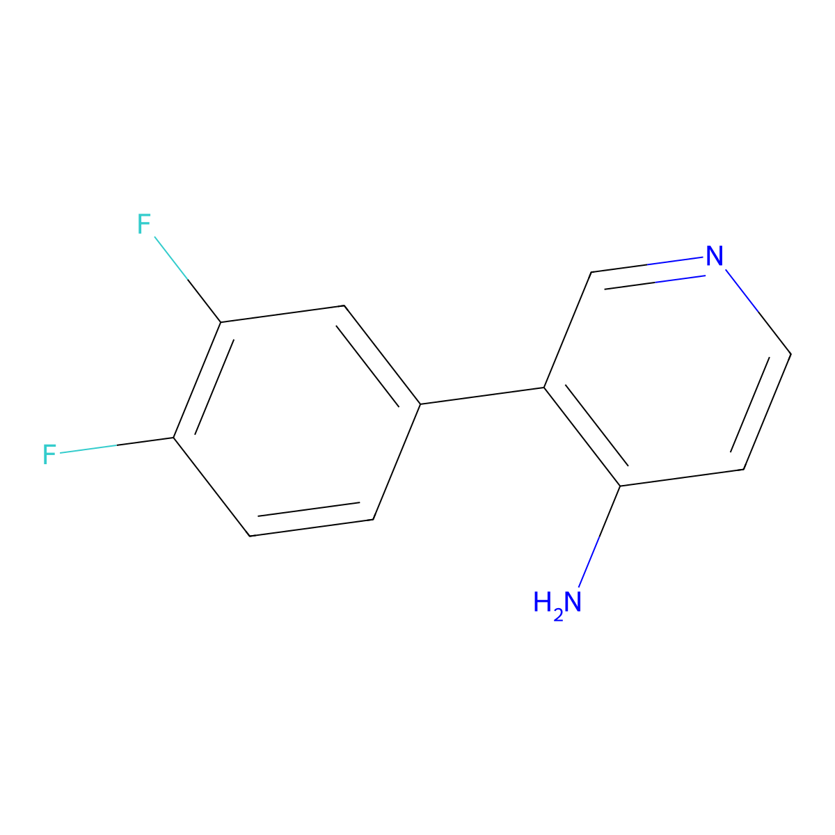 3-(3,4-Difluorophenyl)pyridin-4-amine molecular structure, CAS 1340278-90-1
