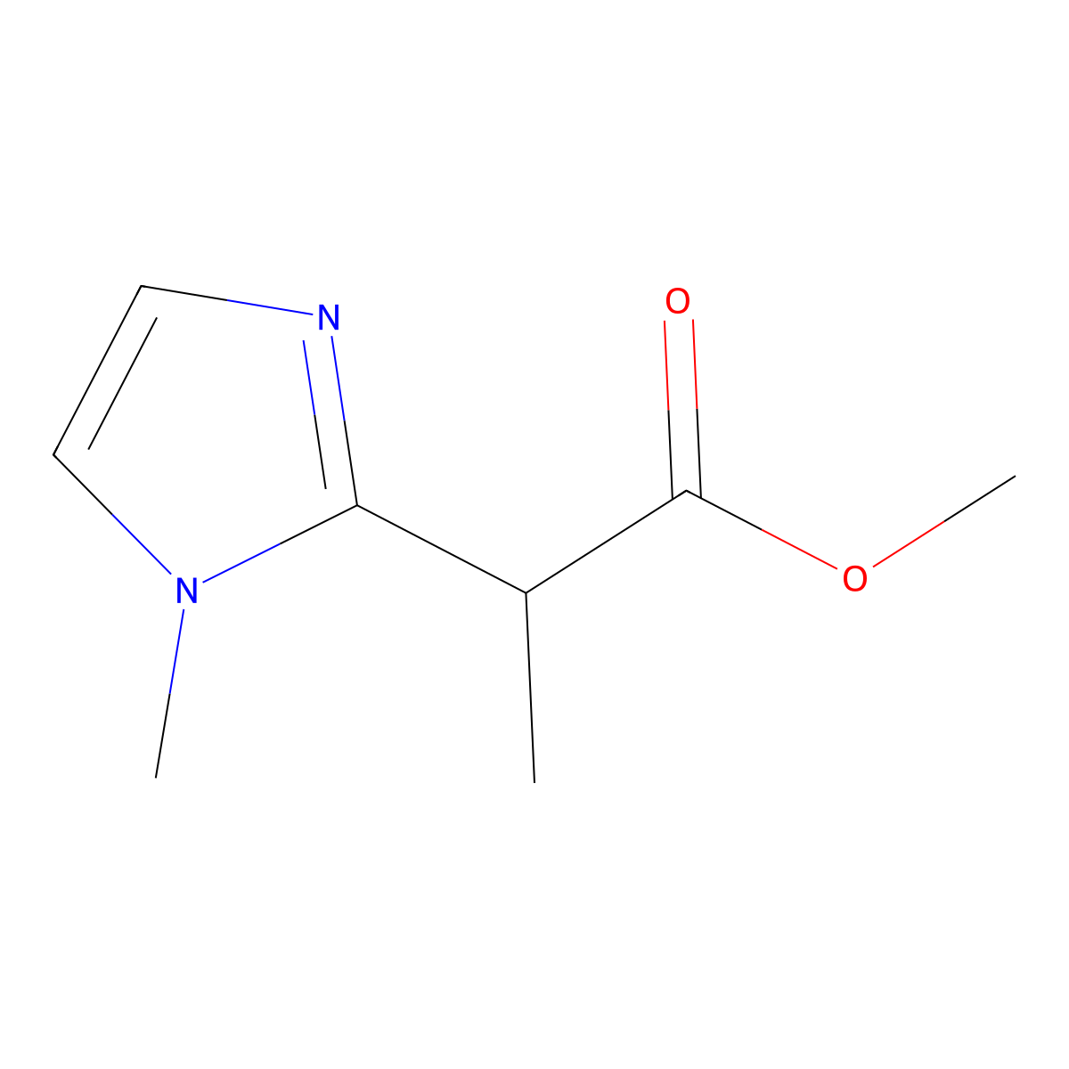 Methyl 2-(1-methyl-1H-imidazol-2-yl)propanoate molecular structure, CAS 1340279-20-0