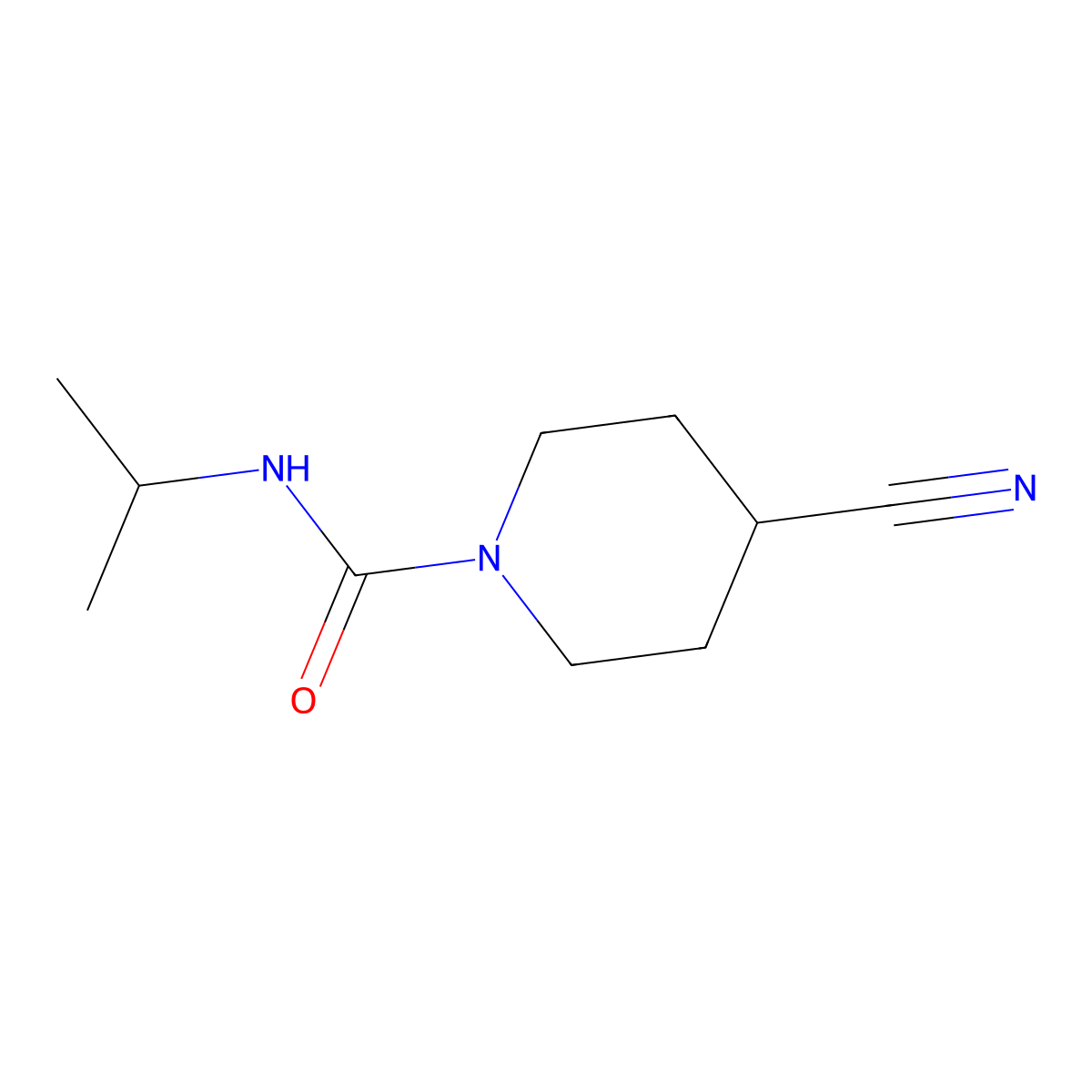 4-Cyano-N-(propan-2-yl)piperidine-1-carboxamide molecular structure, CAS 1340280-61-6