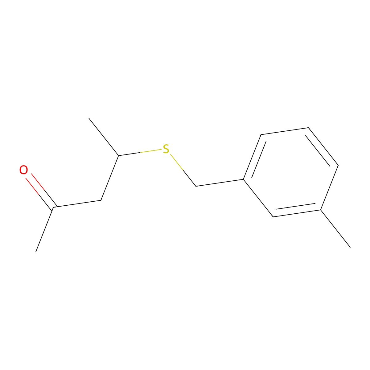 4-((3-Methylbenzyl)thio)pentan-2-one molecular structure, CAS 1340282-47-4
