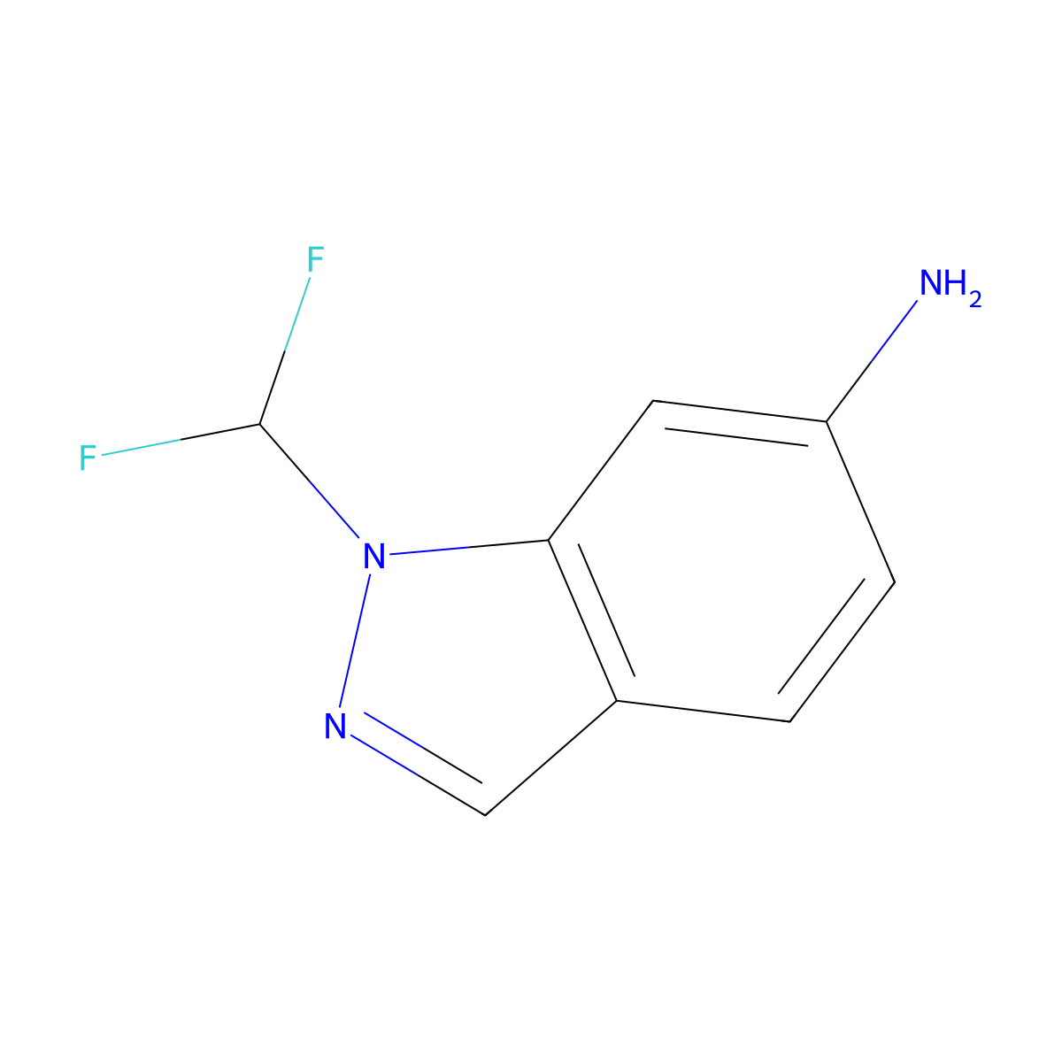 1-(difluoromethyl)-1H-indazol-6-amine molecular structure, CAS 1340283-57-9