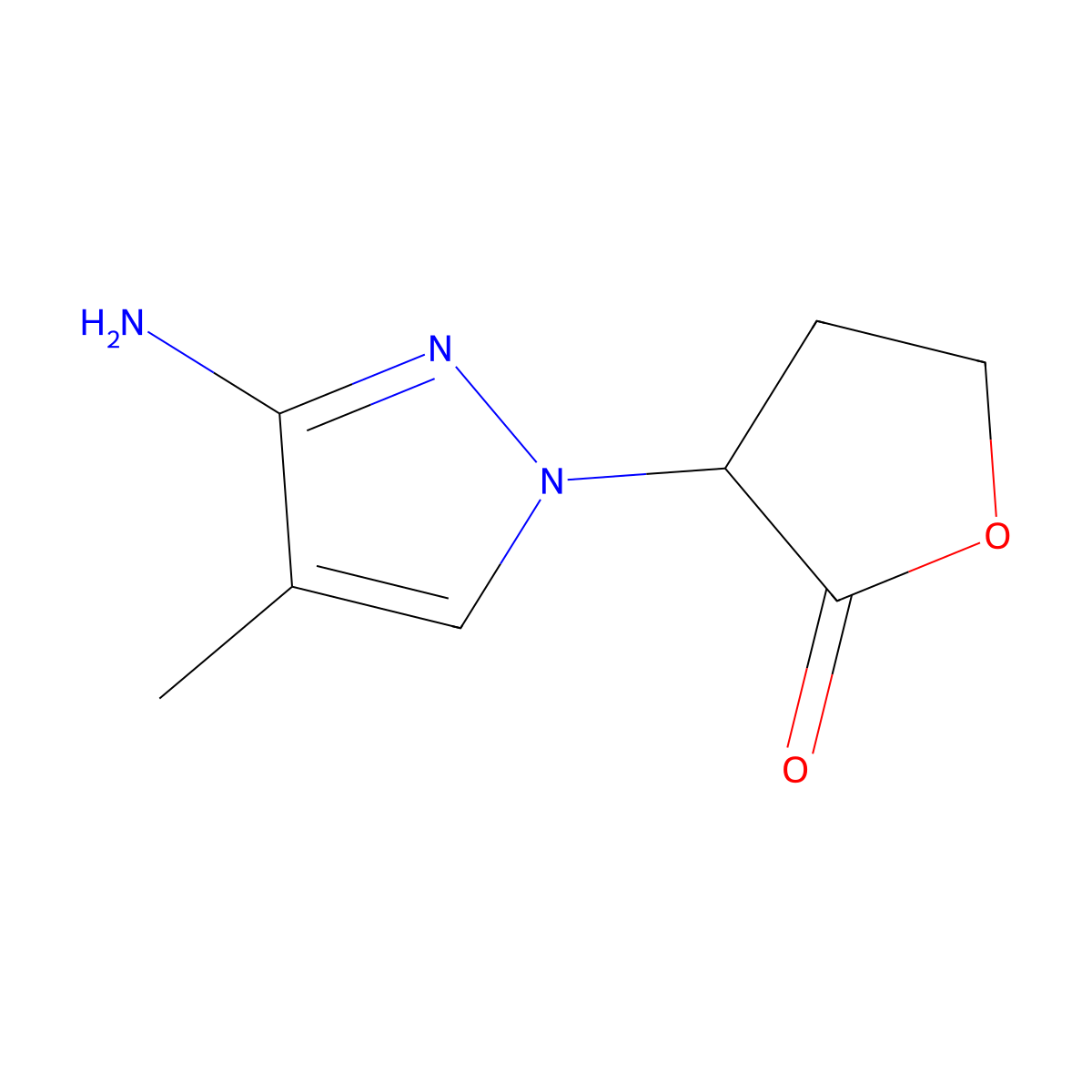 3-(3-amino-4-methyl-1H-pyrazol-1-yl)oxolan-2-one molecular structure, CAS 1340284-42-5