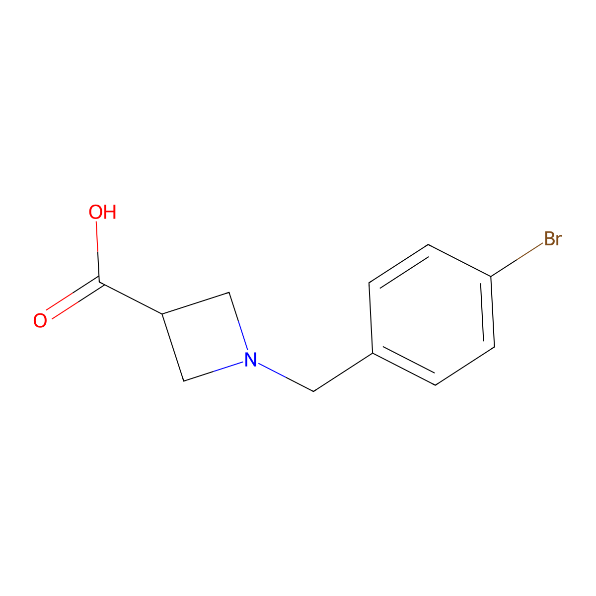 1-[(4-Bromophenyl)methyl]azetidine-3-carboxylic acid molecular structure, CAS 1340287-23-1