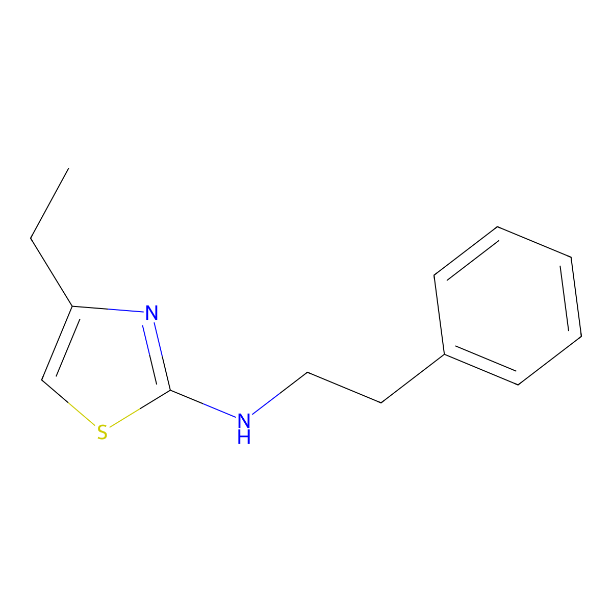 4-Ethyl-N-phenethylthiazol-2-amine molecular structure, CAS 1340287-24-2