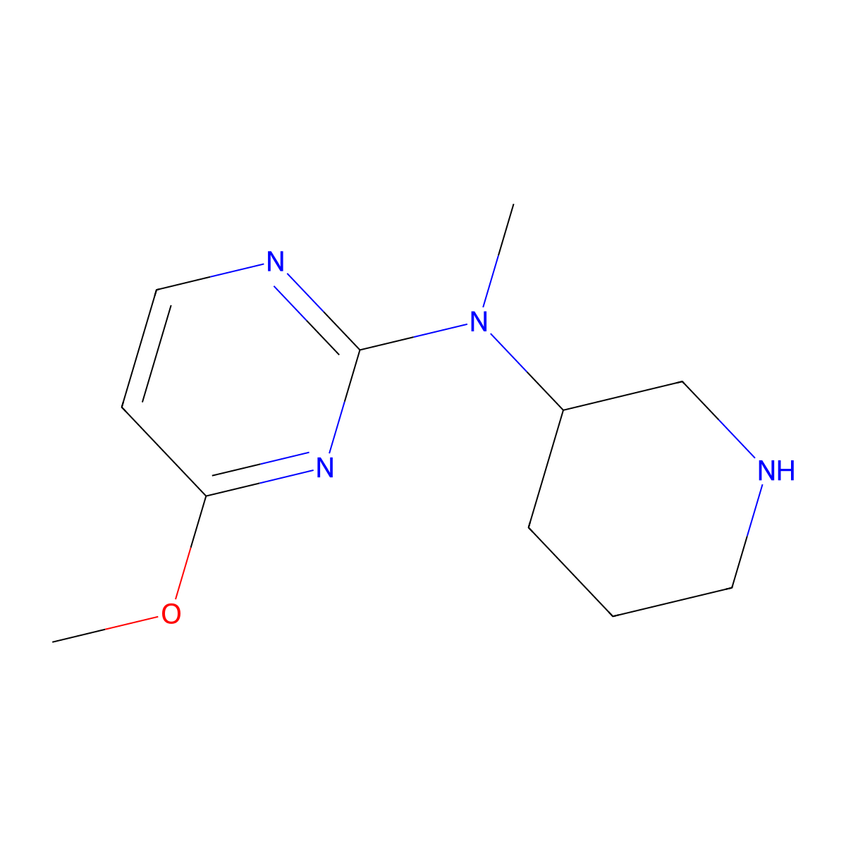 4-methoxy-N-methyl-N-(piperidin-3-yl)pyrimidin-2-amine molecular structure, CAS 1340288-21-2
