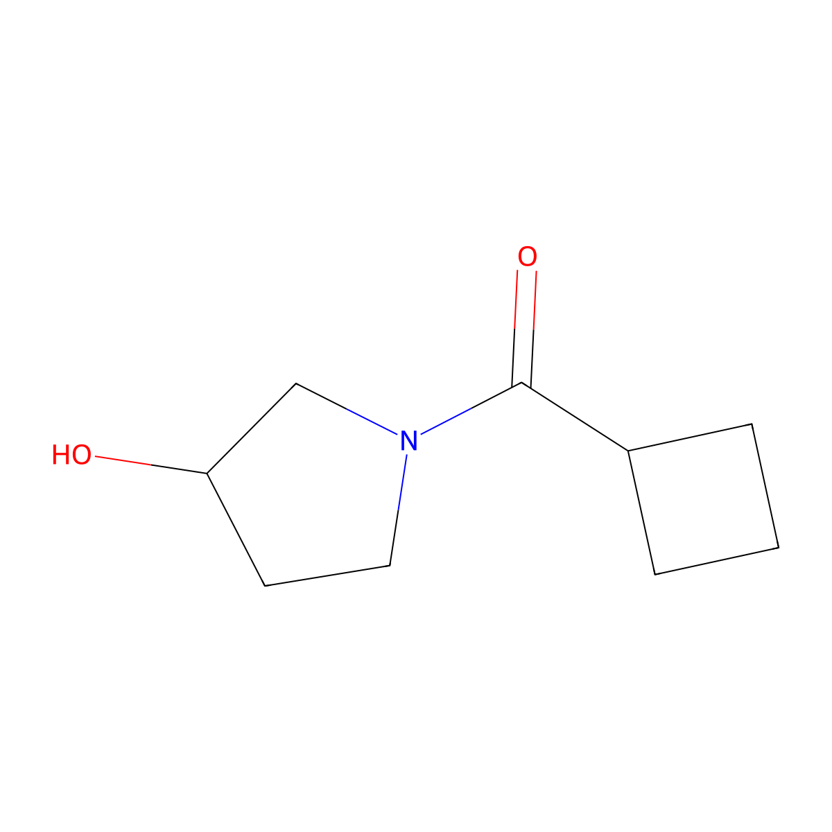 1-Cyclobutanecarbonylpyrrolidin-3-ol molecular structure, CAS 1340289-25-9